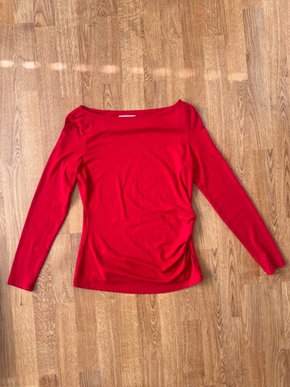 Anatomie Red Long-Sleeve Boatneck Top